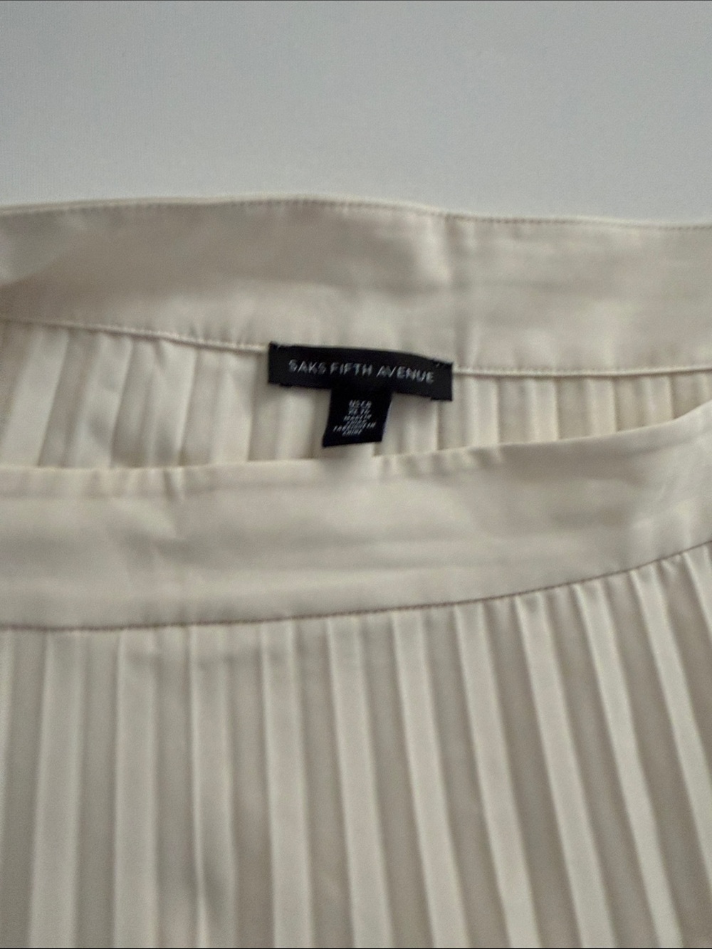 Saks Fifth Avenue Ivory Pleated A-Line Skirt